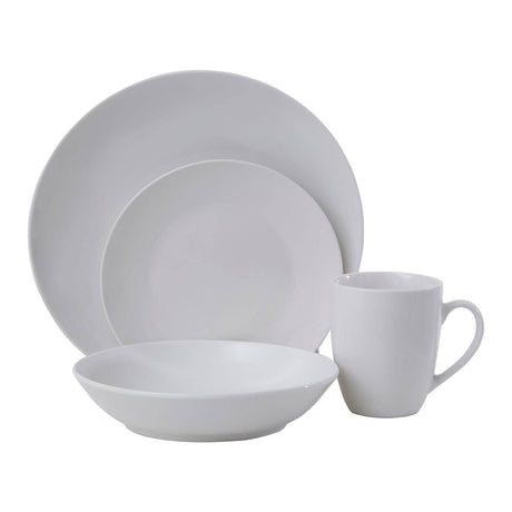 Elmira 16Pc White Porcelain Dinner Set