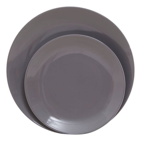 16 Piece Dark Grey Stoneware Dinner Set