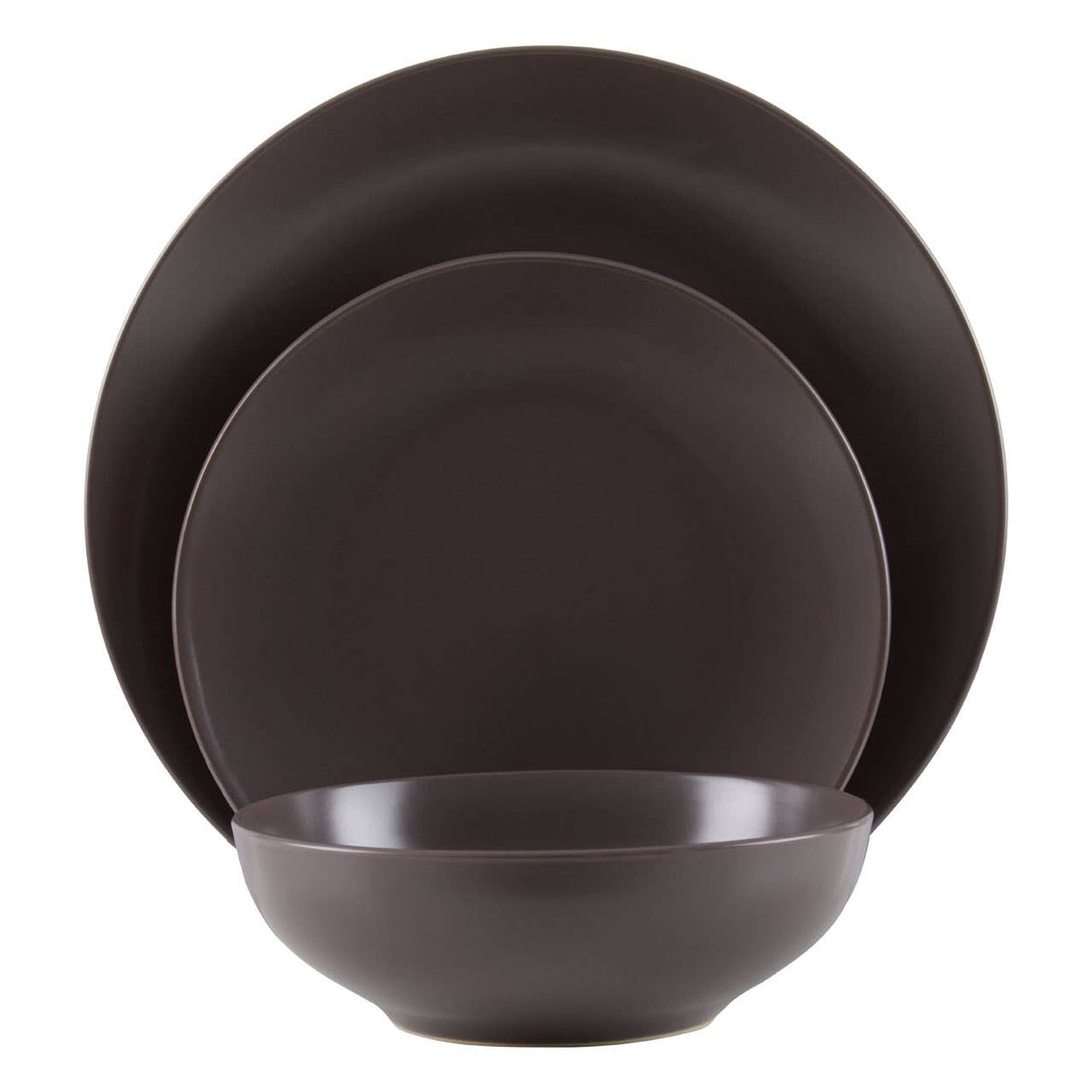 Elmira 16 Pc Brown Stoneware Dinner Set