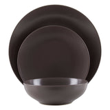 Elmira 16 Pc Brown Stoneware Dinner Set