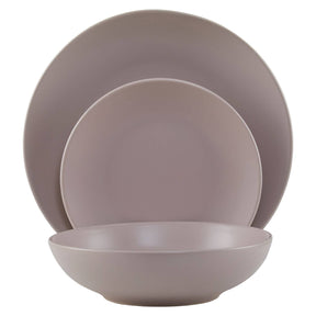 Twelve Piece Grey Stoneware Dinner Set