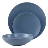 Twelve Piece Blue Stoneware Dinner Set