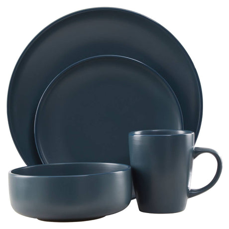 16 Piece Blue Stoneware Dinner Set