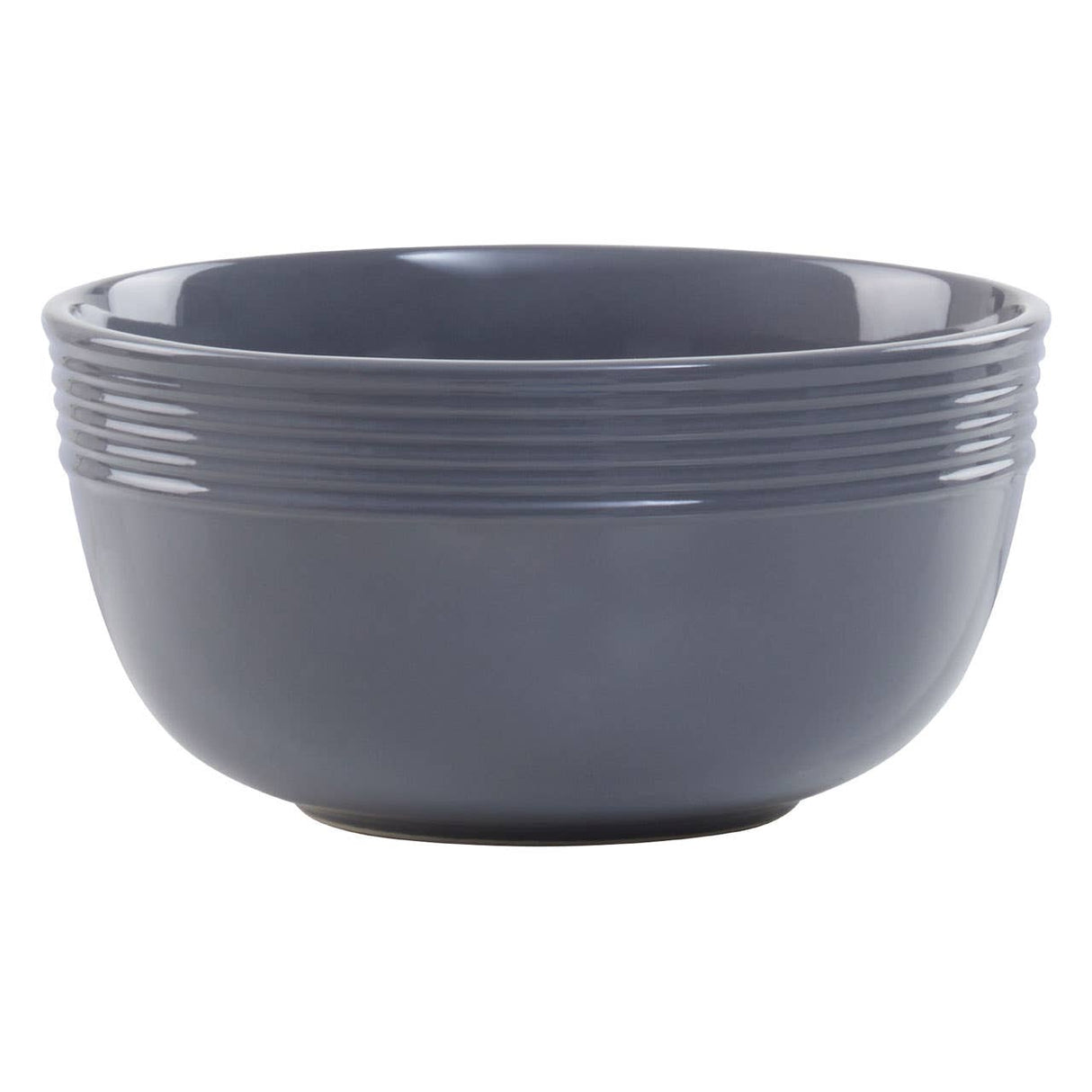 16 Piece Dark Grey Stoneware Dinner Set With Grooves