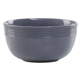 16 Piece Dark Grey Stoneware Dinner Set With Grooves