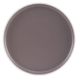 Twelve Piece Brown Stoneware Dinner Set With White Rim