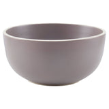 Twelve Piece Brown Stoneware Dinner Set With White Rim