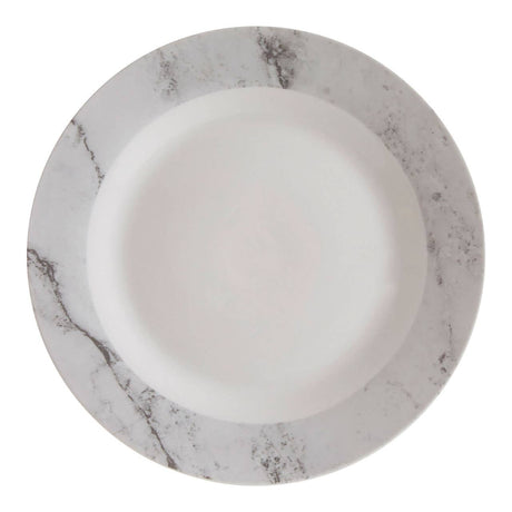 Avie 16Pc White And Grey Marble Dinner Set