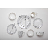 Avie 16Pc White And Grey Marble Dinner Set