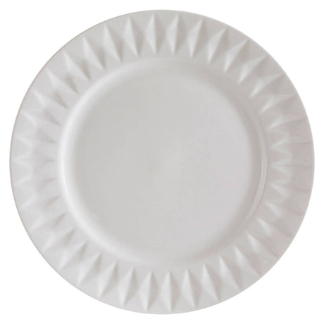 Avie 16Pc White Embossed Dinner Set