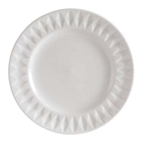 Avie 16Pc White Embossed Dinner Set