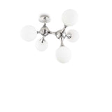 Nodi Modern 5-Light White Globe Semi-Flush Ceiling Fixture
