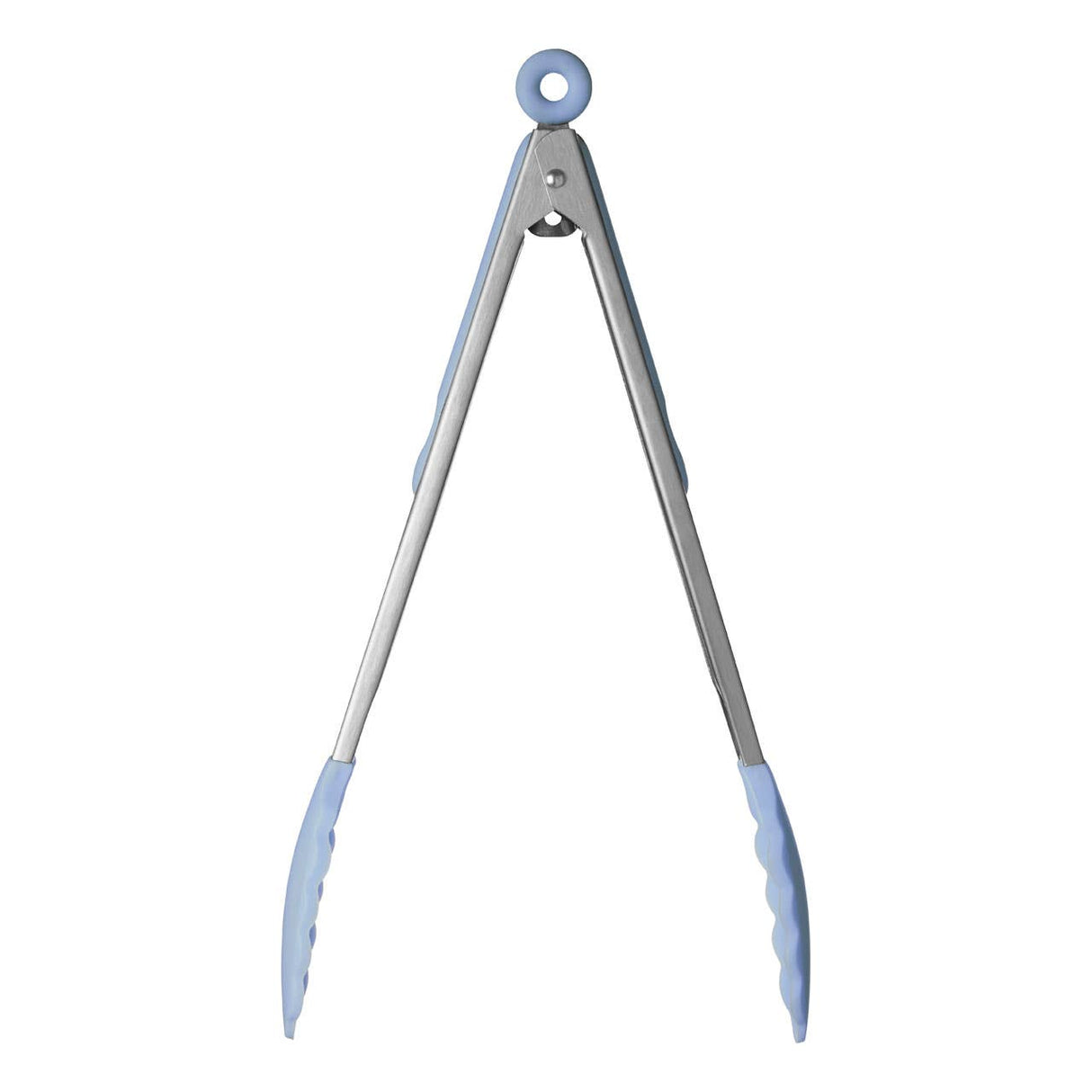 Zing Light Blue Silicone And Stainless Steel Tongs