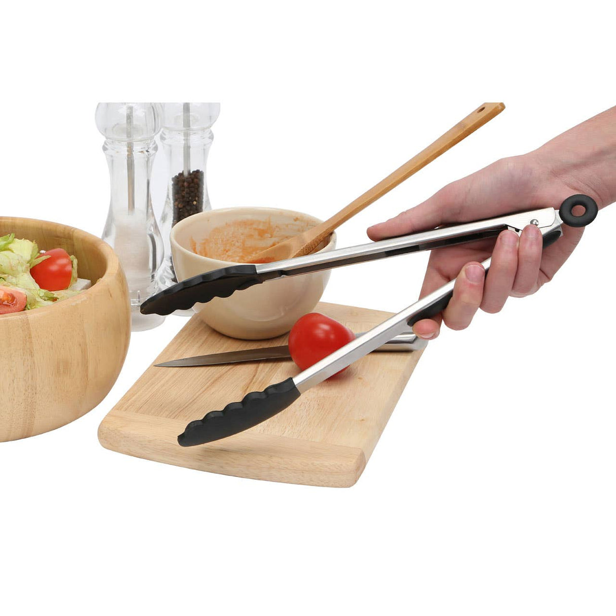 Zing Black Silicone And Stainless Steel Tongs
