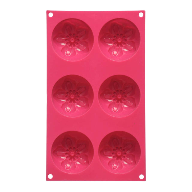 6 Flower Hot Pink Cake Mould