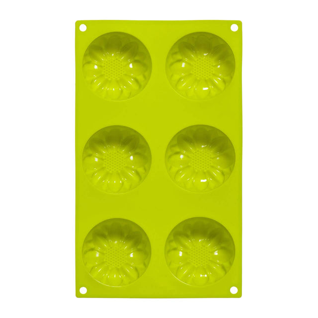 6 Daisy Lime Green Cake Mould