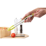 Zing Lime Green Silicone And Stainless Steel Tongs