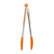 Zing Orange Silicone And Stainless Steel Tongs