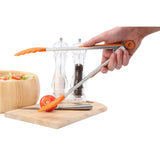 Zing Orange Silicone And Stainless Steel Tongs