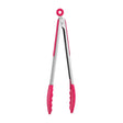 Zing Hot Pink Silicone And Stainless Steel Tongs