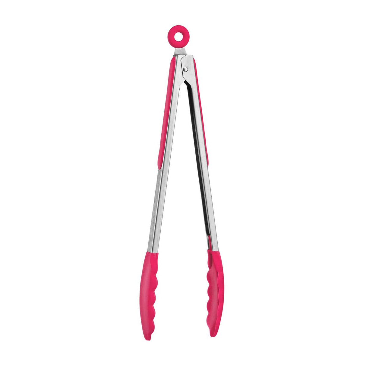 Zing Hot Pink Silicone And Stainless Steel Tongs