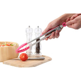 Zing Hot Pink Silicone And Stainless Steel Tongs