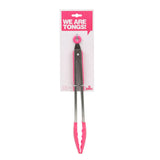 Zing Hot Pink Silicone And Stainless Steel Tongs