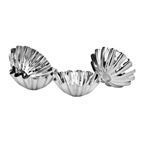 Set Of Four Round Fluted Cake Moulds