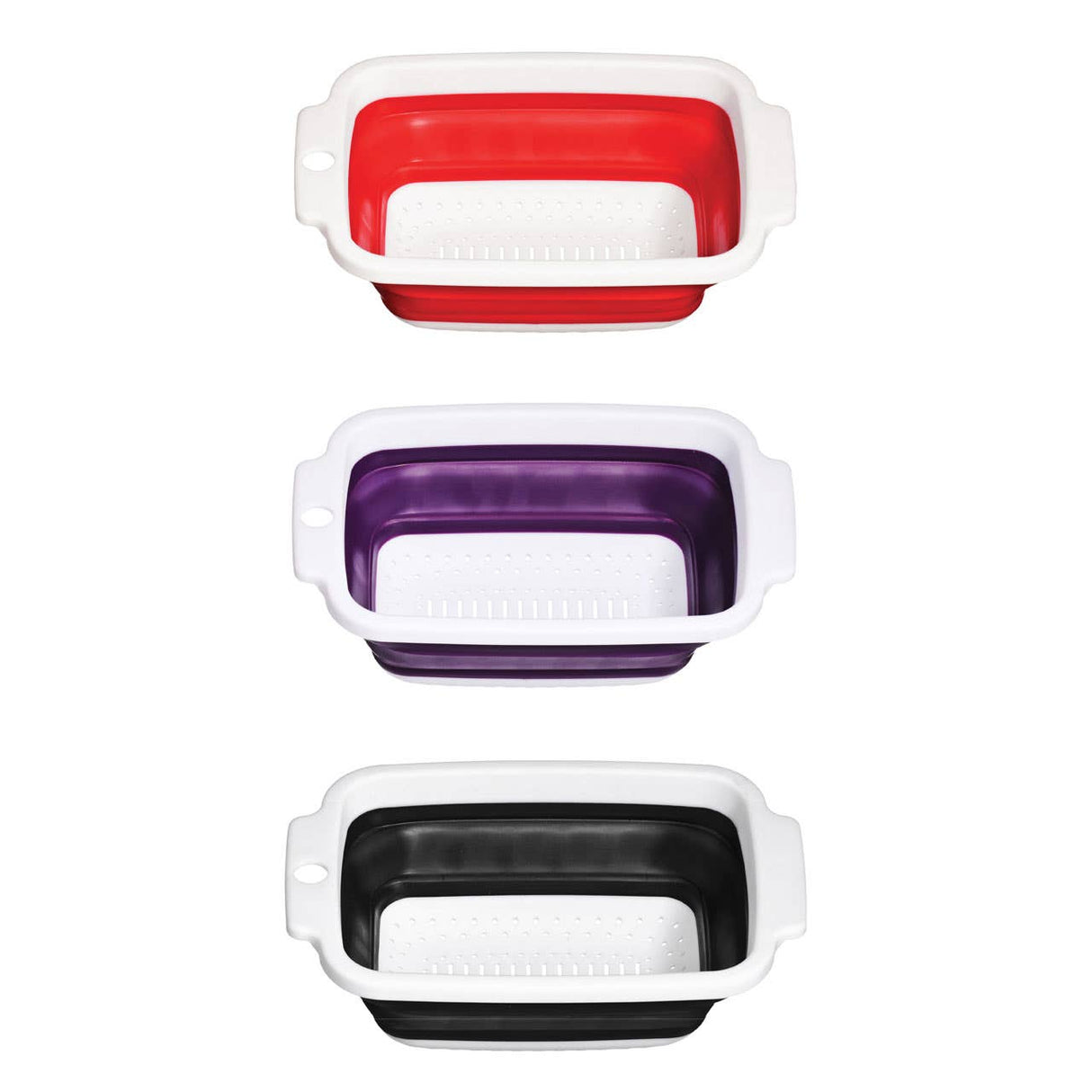 Zing Red and White Collapsible Colander