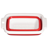 Zing Red and White Collapsible Colander