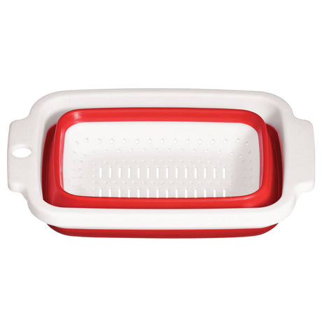 Zing Red and White Collapsible Colander
