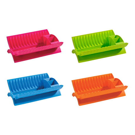 Hot Pink Dish Drainer with Cutlery Caddy
