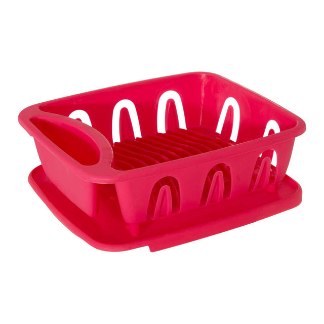 Hot Pink Dish Drainer with Removable Tray