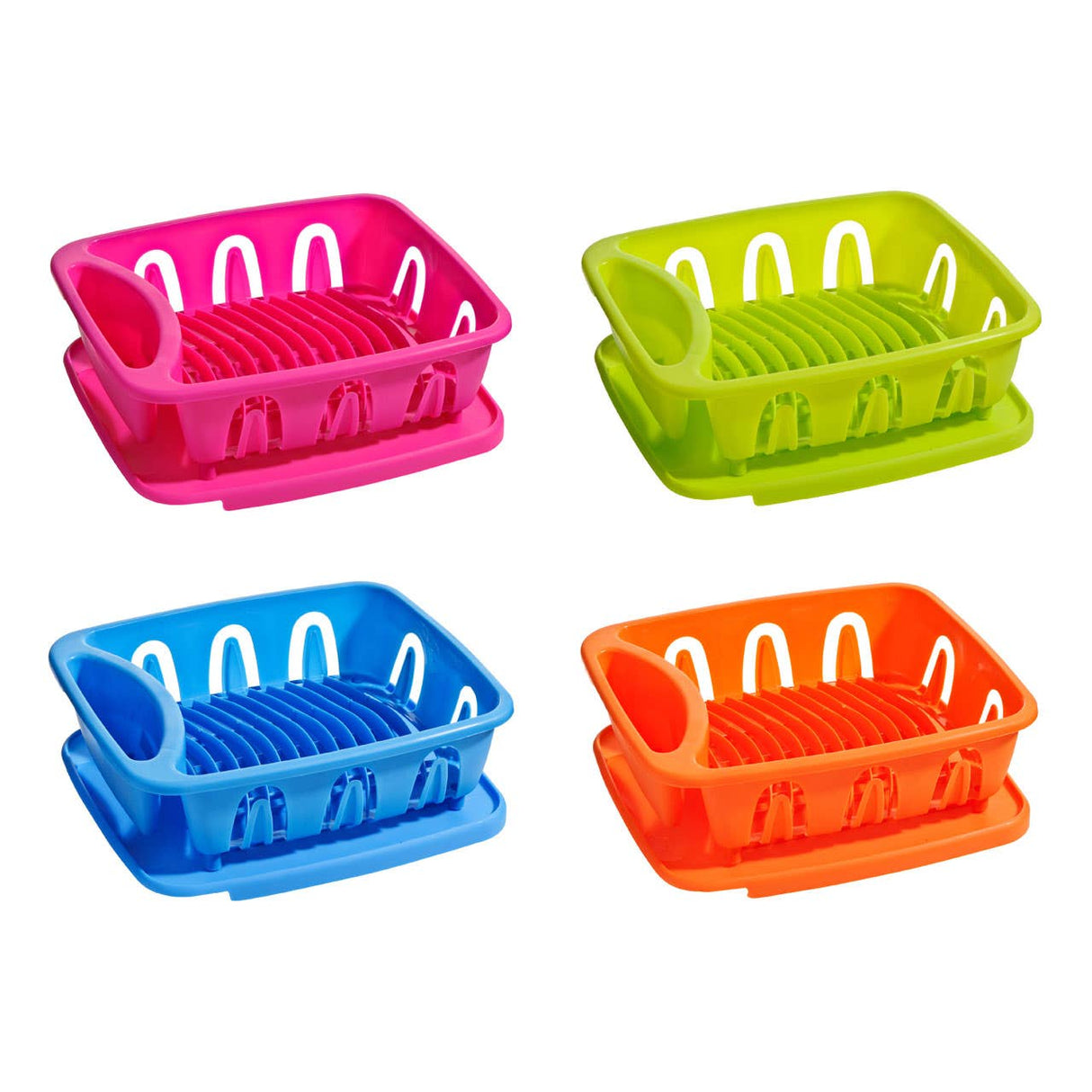 Hot Pink Dish Drainer with Removable Tray
