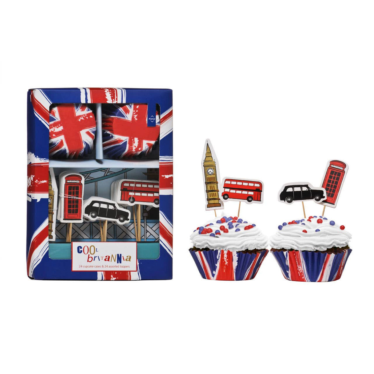 Diva Cool Britannia Cupcake Cases and Toppers Set