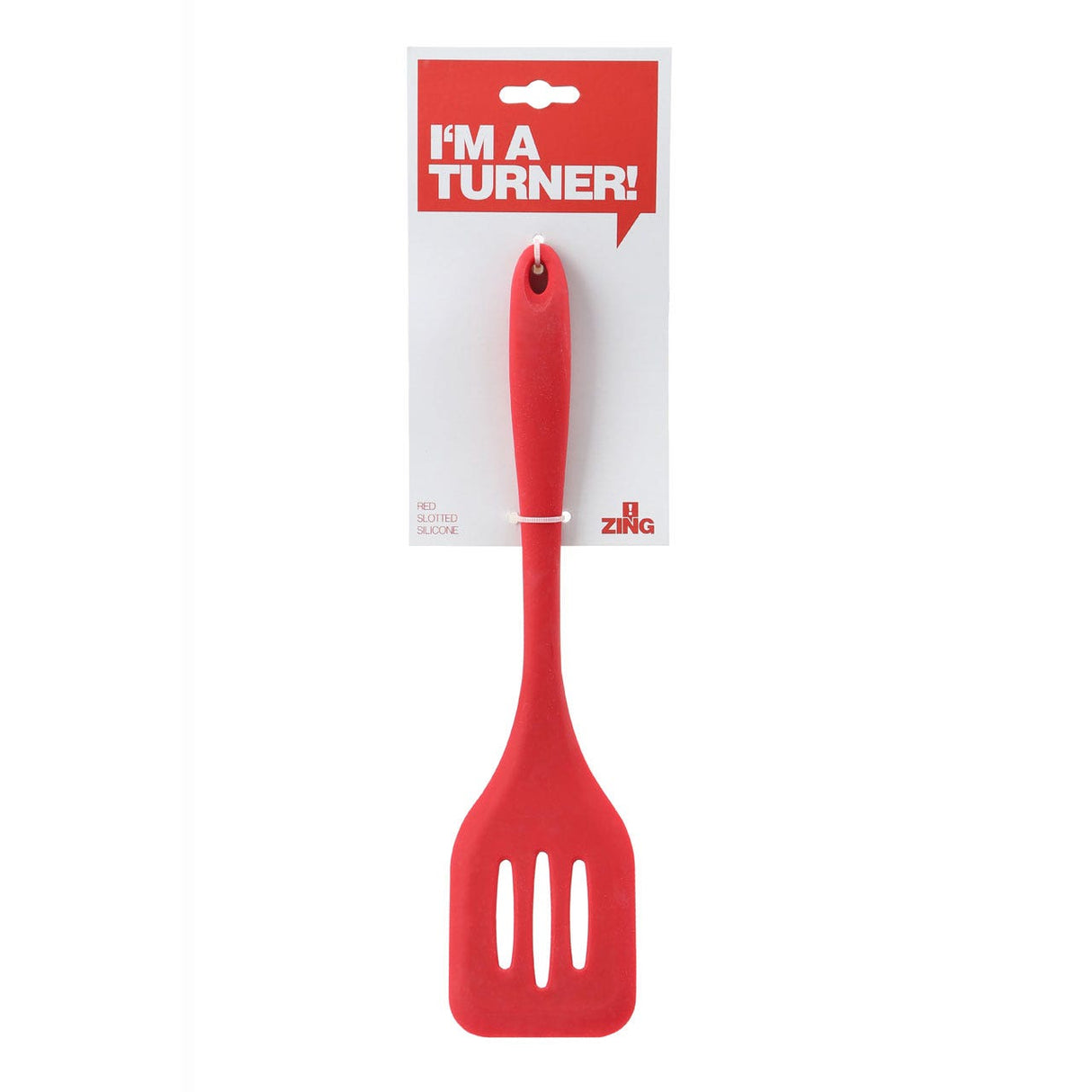 Zing Red Silicone Slotted Turner