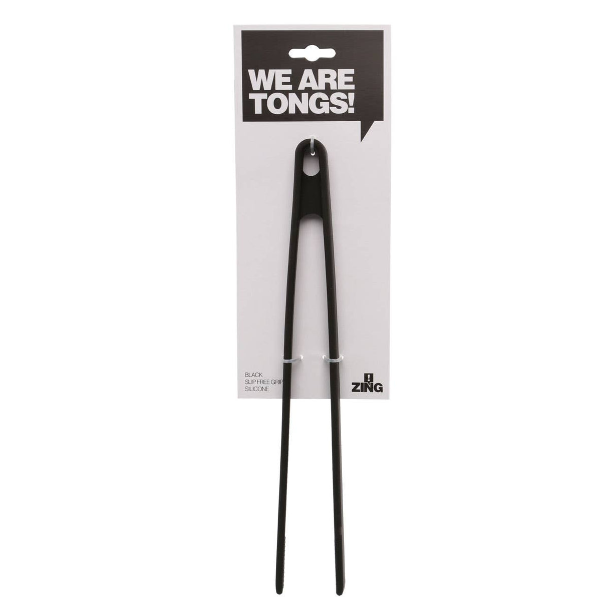 Zing Black Silicone Tongs