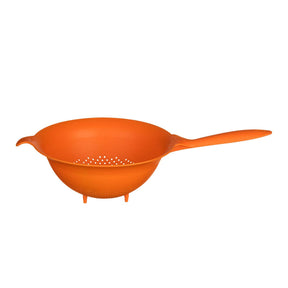 Orange Plastic Colander with Small Holes
