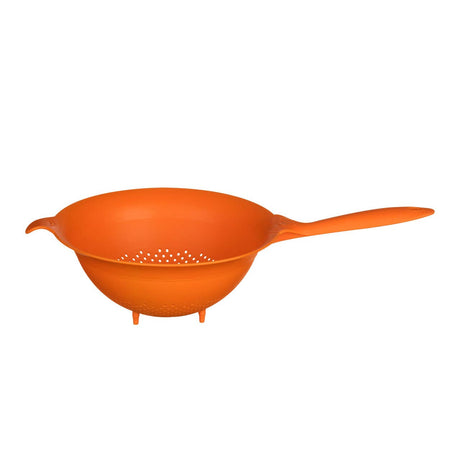 Orange Plastic Colander with Small Holes