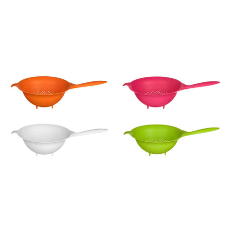 Orange Plastic Colander with Small Holes