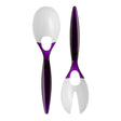 Purple And White Plastic Salad Spoon And Fork