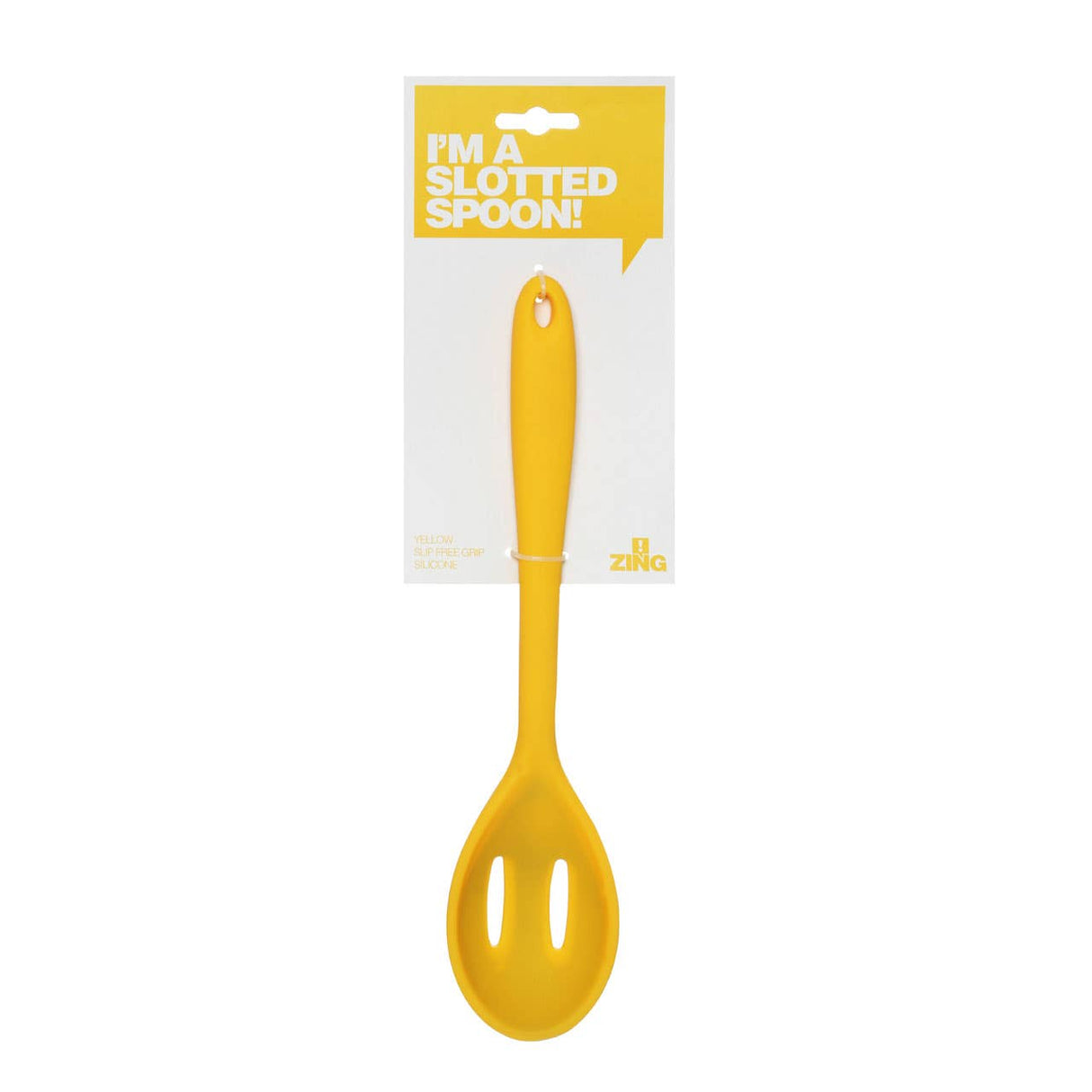 Zing Yellow Silicone Slotted Spoon