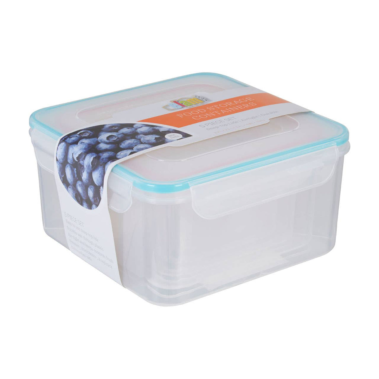 Herrela 5Pc Square Food Containers