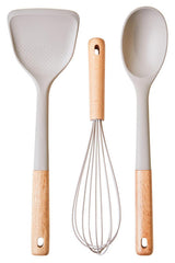 Nova Stone Grey Silicone Head 3 Piece Kitchen Tool Set