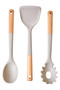 Nova 3 Piece Kitchen Tool Set with Stone Grey Silicone Heads