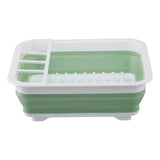 Umbria Green White Collapsible Dish Rack