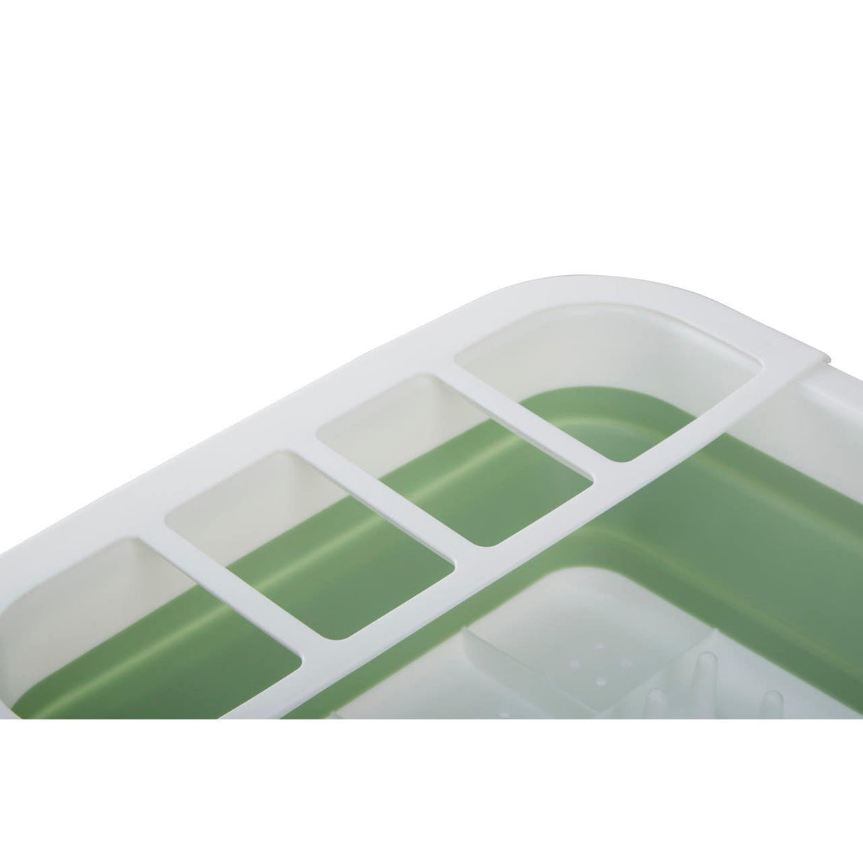 Umbria Green White Collapsible Dish Rack