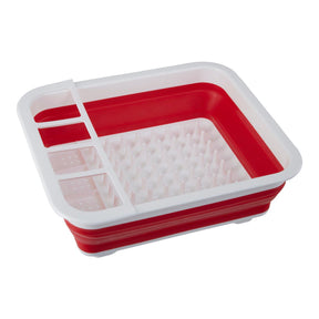Umbria Red White Collapsible Dish Rack