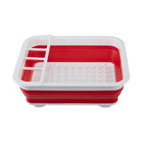 Umbria Red White Collapsible Dish Rack