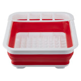 Umbria Red White Collapsible Dish Rack
